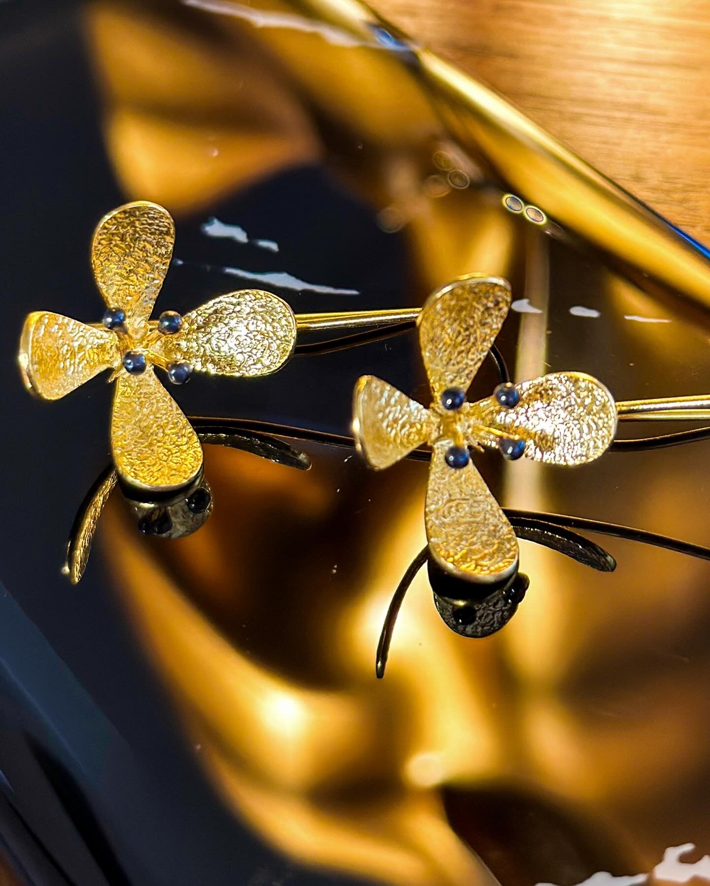 Golden Flower Earrings