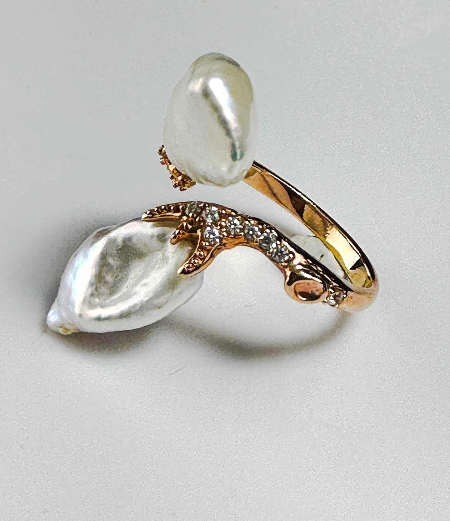 Baroque Pearl Rose Gold Ring