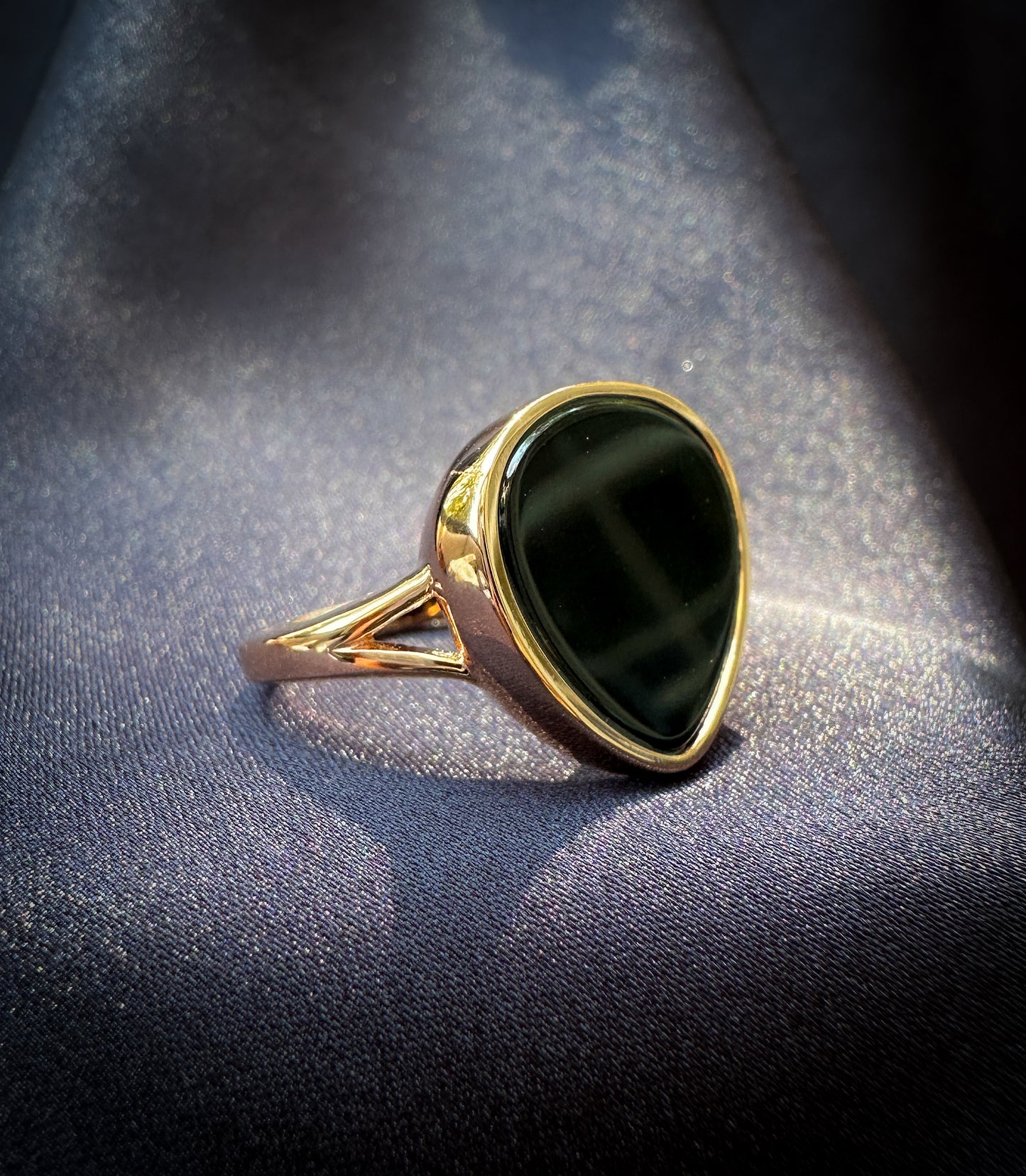 Rose Gold Black Onix Ring