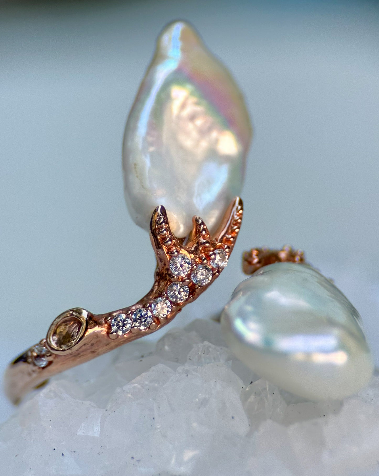 Baroque Pearl Rose Gold Ring