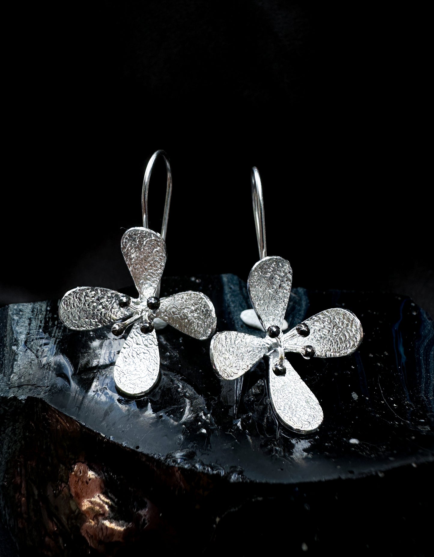 Silver Flower Earrings