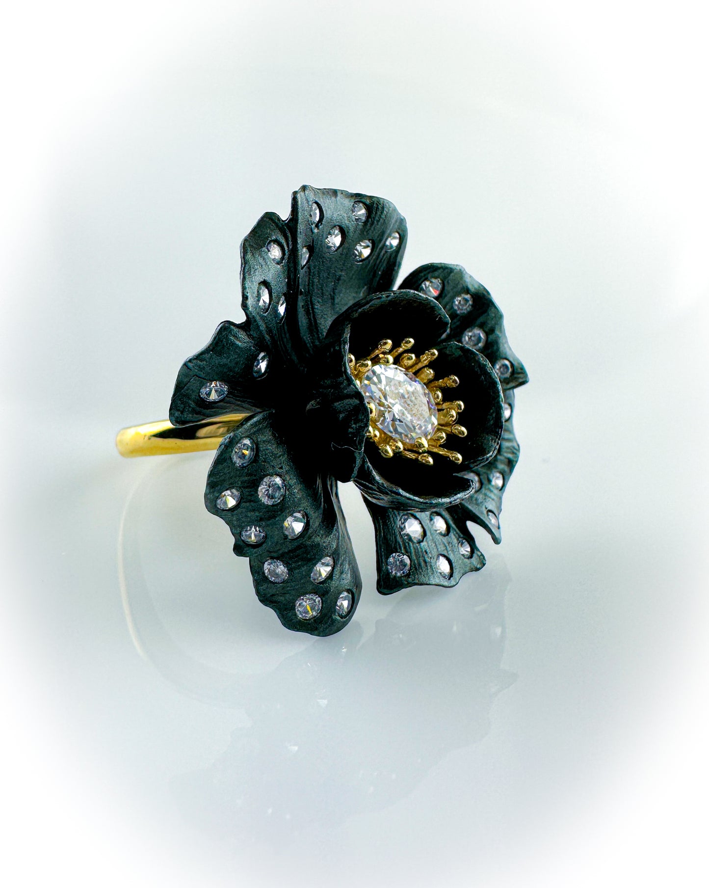 Black Flower Earrings