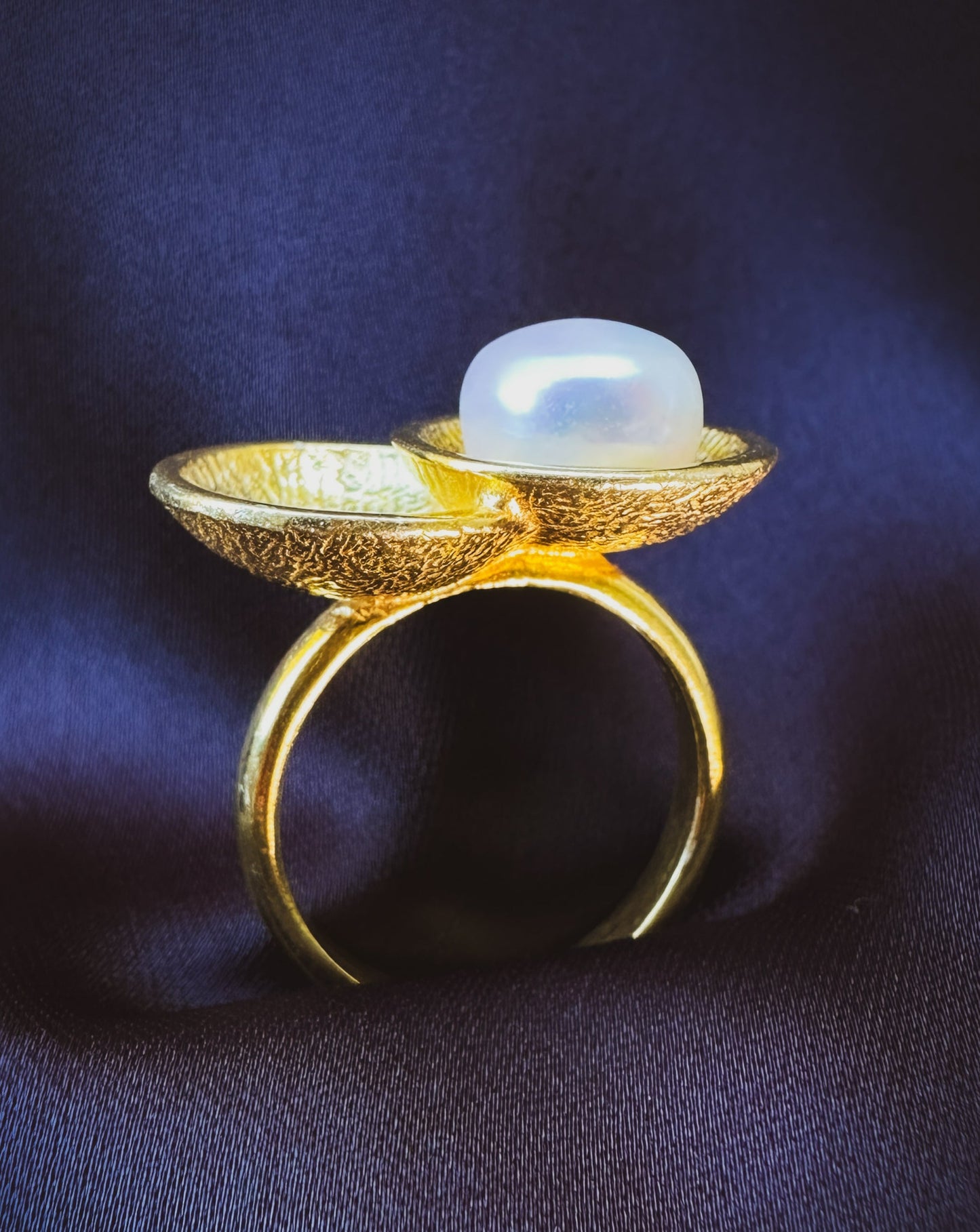Gold Pearl Duo Ring