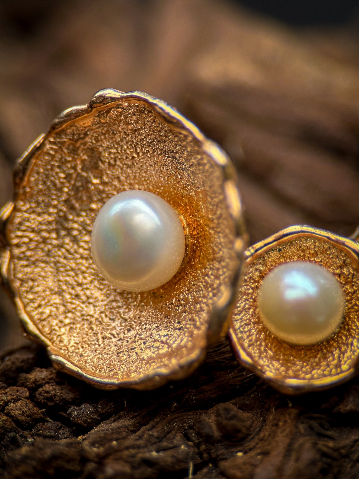 Rose Gold Open Pearl Duo Ring