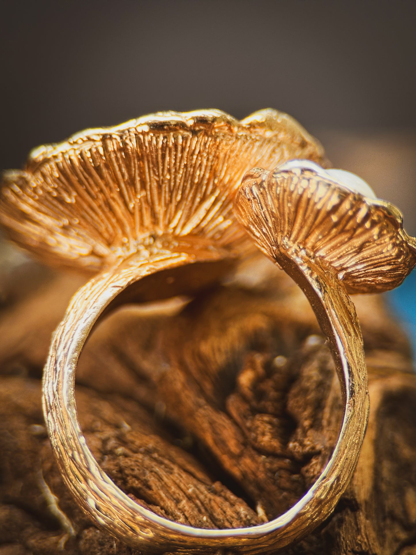 Rose Gold Open Pearl Duo Ring