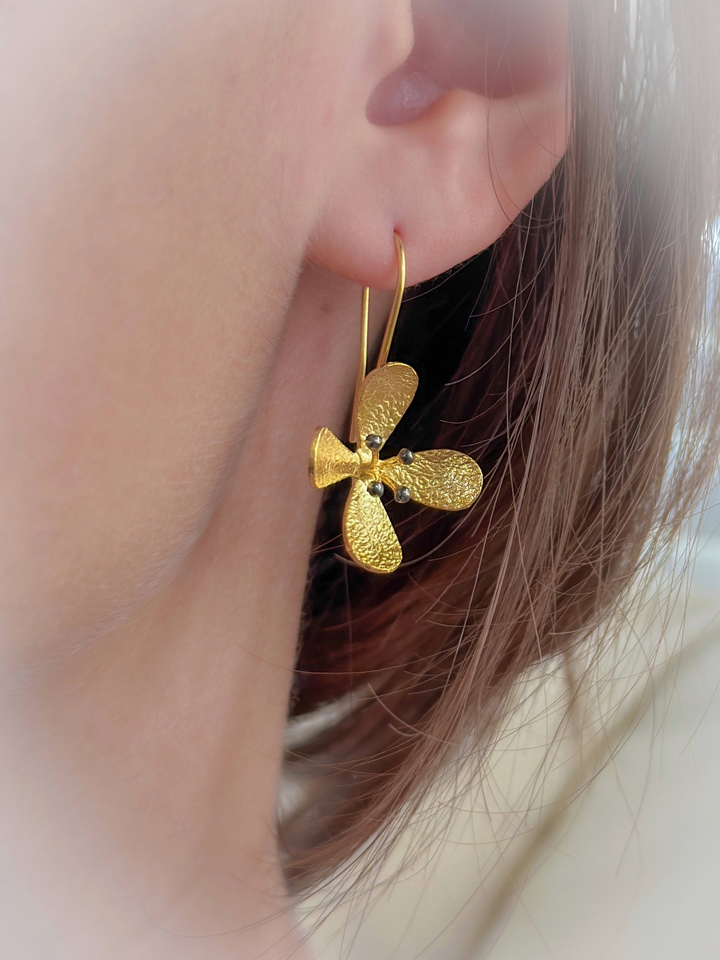 Golden Flower Earrings