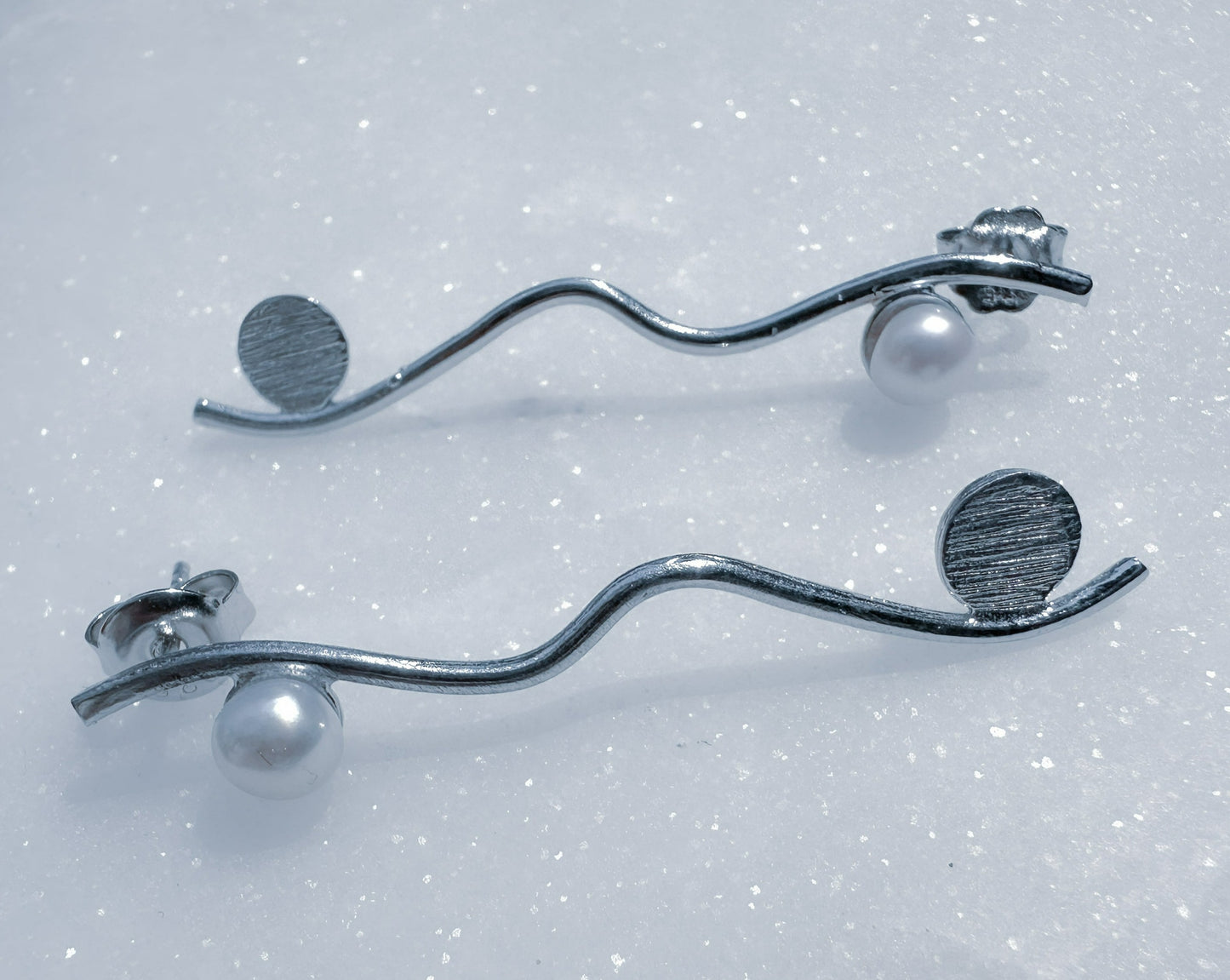 Silver Wave Earrings