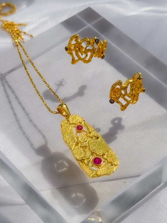 Treasure Map Pendant Gold