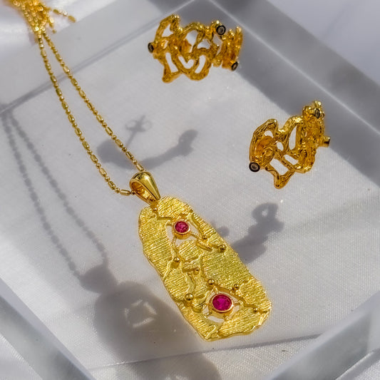 Treasure Map Pendant Gold