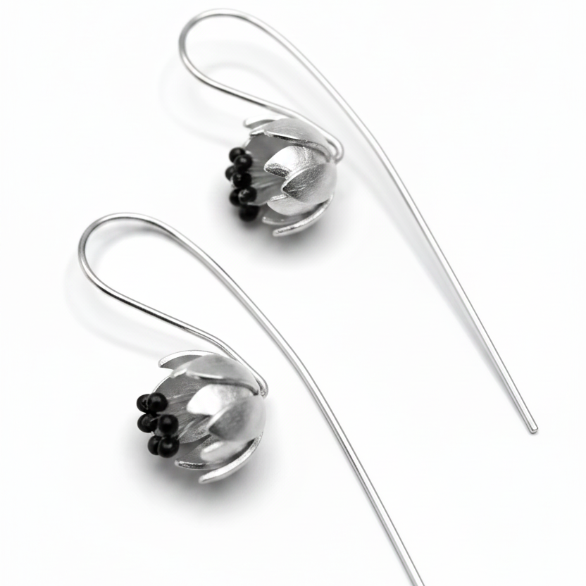 Lotus Grace Long Stem Earrings