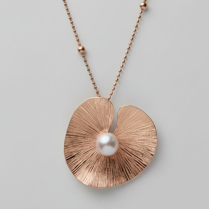 Pearl Lily Pad pendant