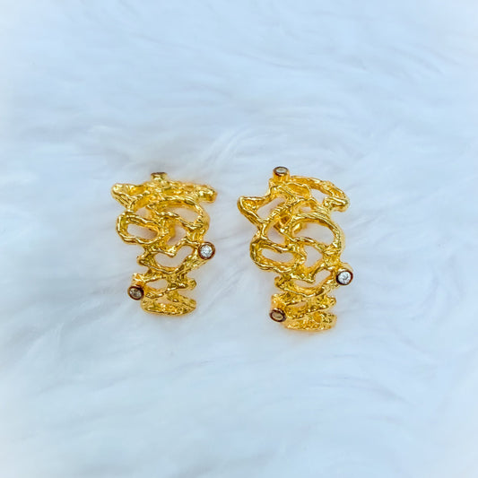 Golden Coral Earrings
