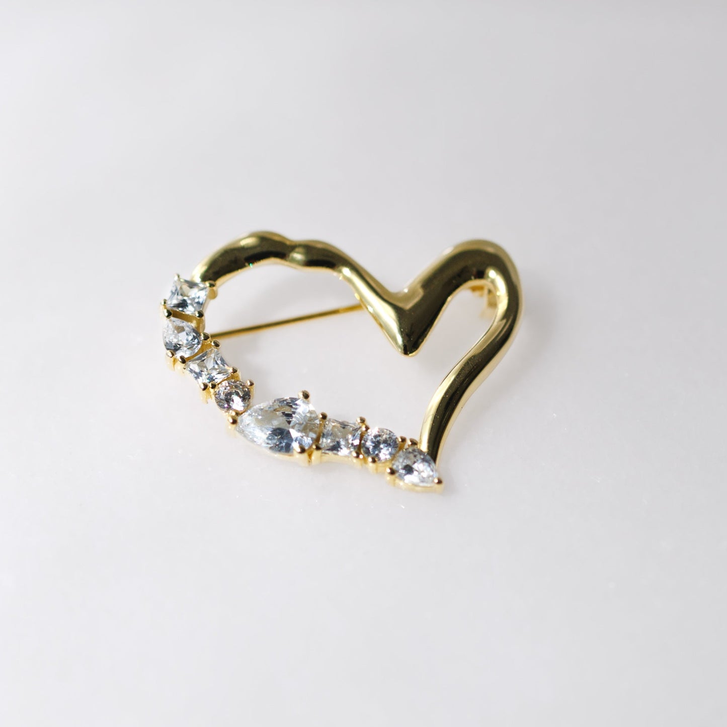 Crystal Heart Broach