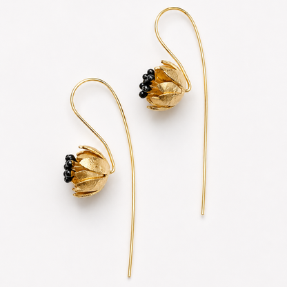 Lotus Grace Long Stem Earrings