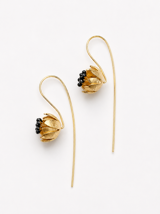 Lotus Grace Long Stem Earrings