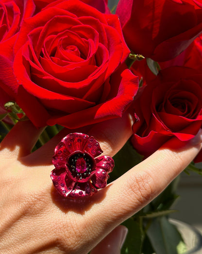 Red Flower Earrings
