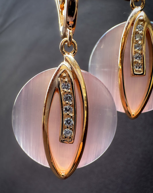Pink Cat's Eye Earrings