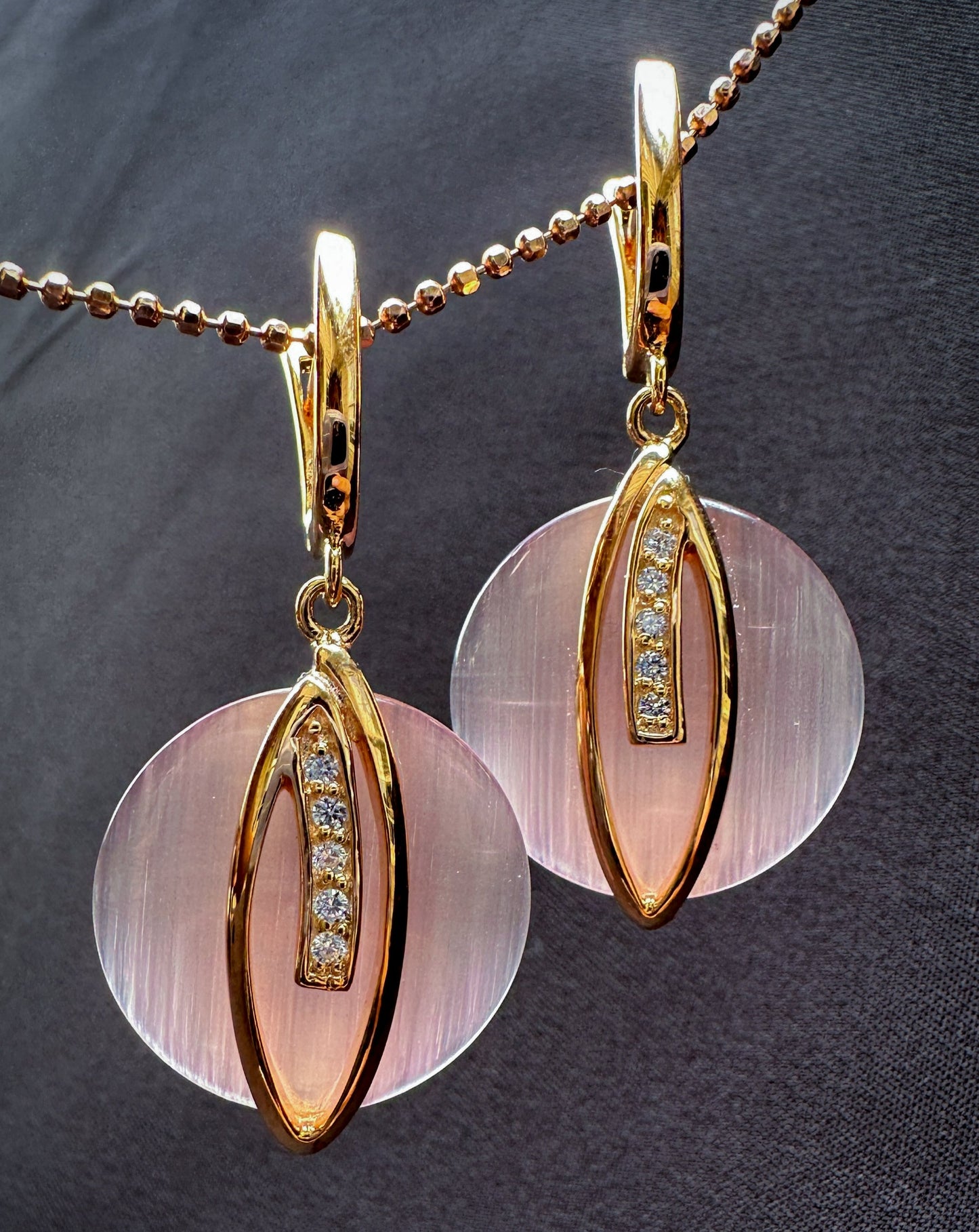 Pink Cat's Eye Earrings