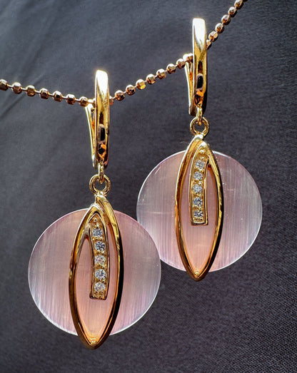 Pink Cat's Eye Earrings