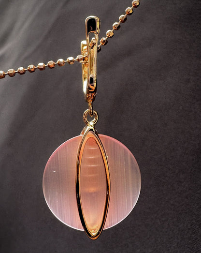 Pink Cat's Eye Earrings