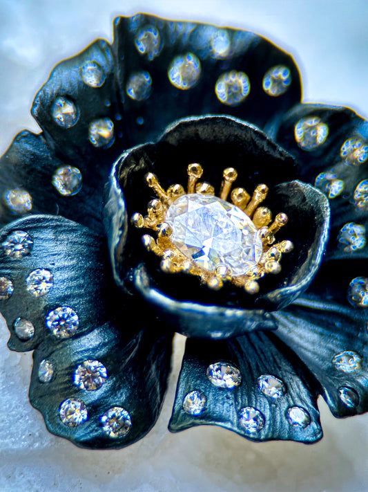 Black Flower Ring