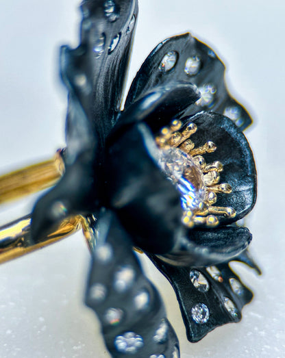 Black Flower Ring