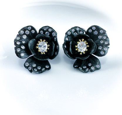 Black Flower Ring