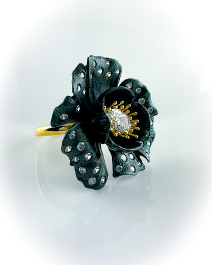 Black Flower Earrings