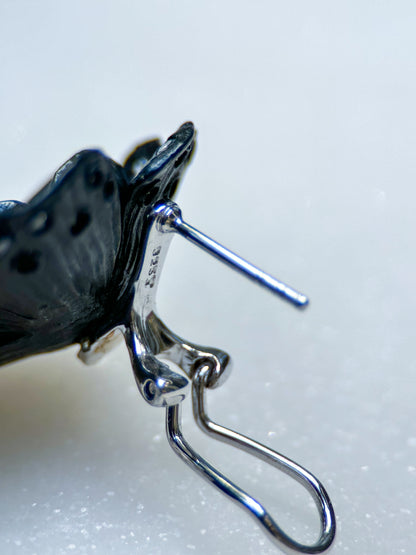 Black Flower Earrings