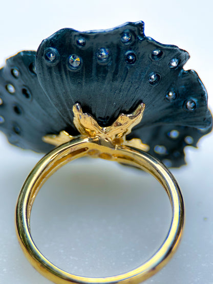 Black Flower Ring
