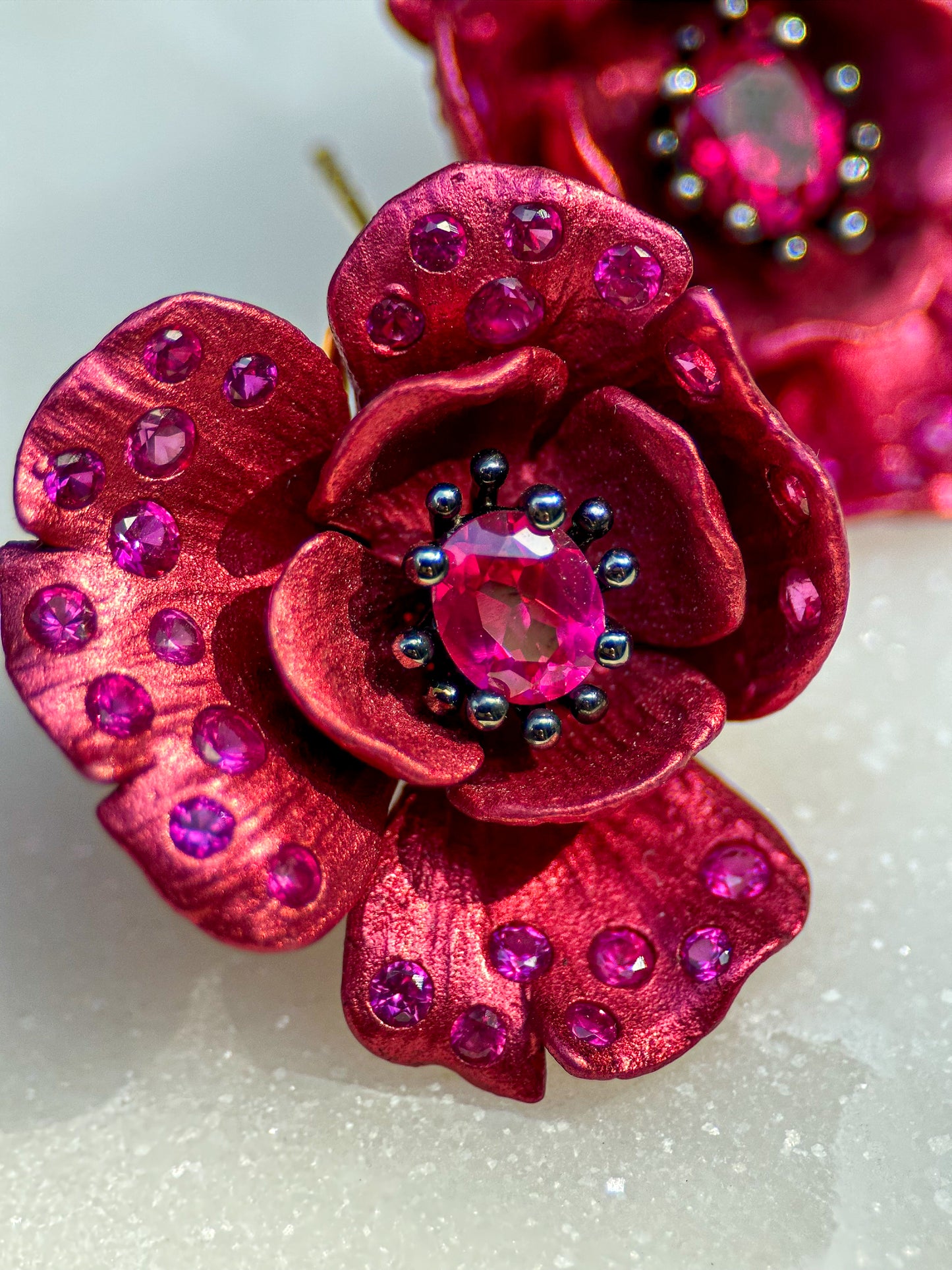 Red Flower Earrings