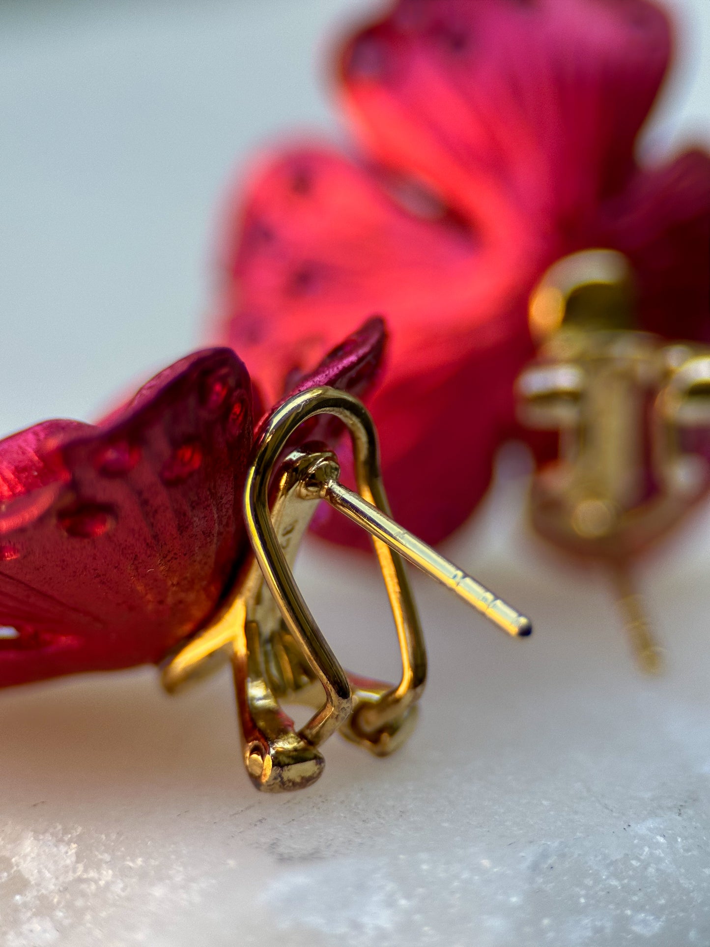 Red Flower Earrings