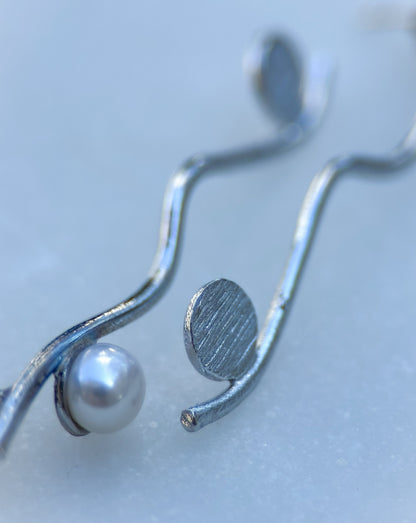 Silver Wave Earrings