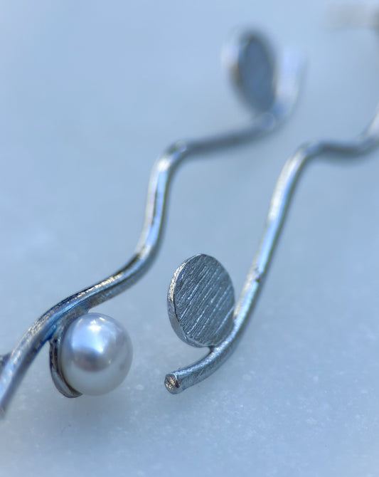 Silver Wave Earrings