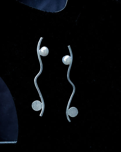 Silver Wave Earrings