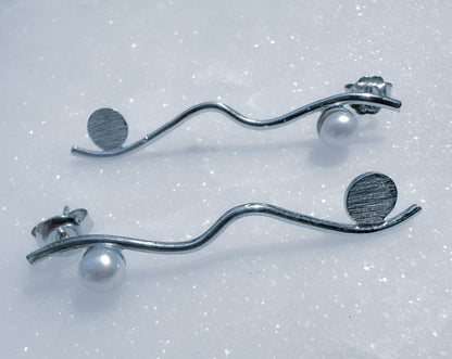 Silver Wave Earrings