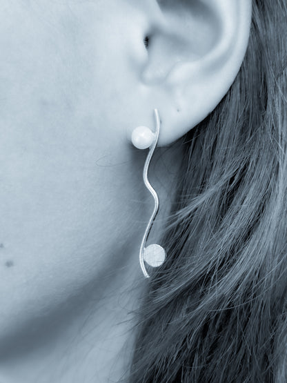 Silver Wave Earrings