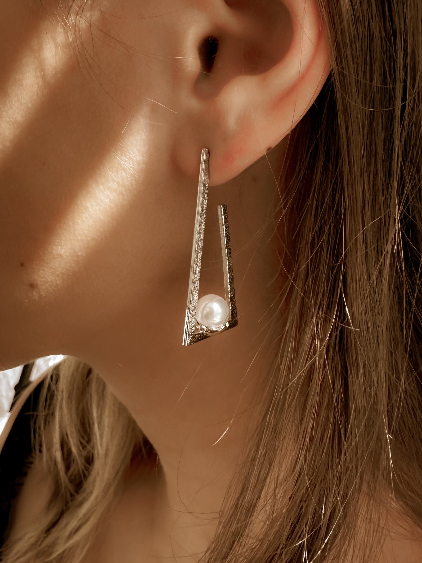 Pearl Angle Earrings