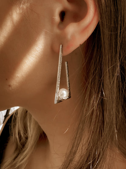 Pearl Angle Earrings