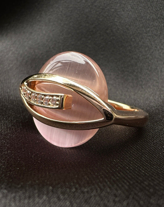 Pink Cat's Eye Ring