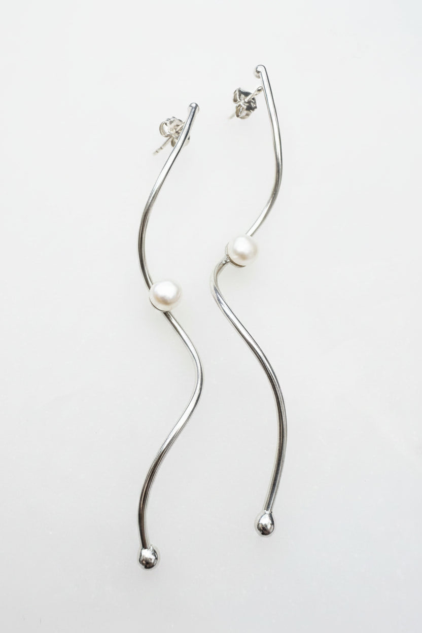Silver Wave Earrings