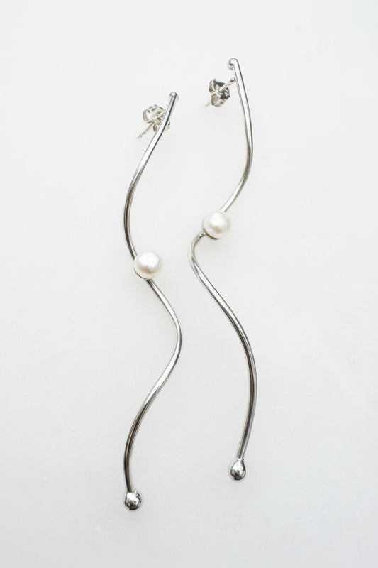 Silver Wave Earrings