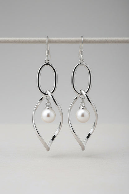 Soft Chained Pearl Earrings