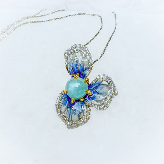 Blue Petal Glow necklace