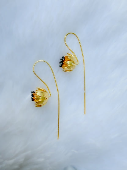 Lotus Grace Long Stem Earrings