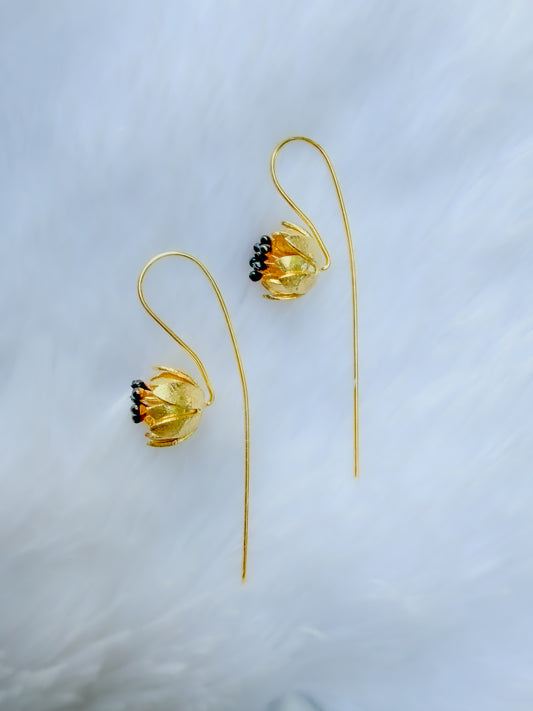 Lotus Grace Long Stem Earrings