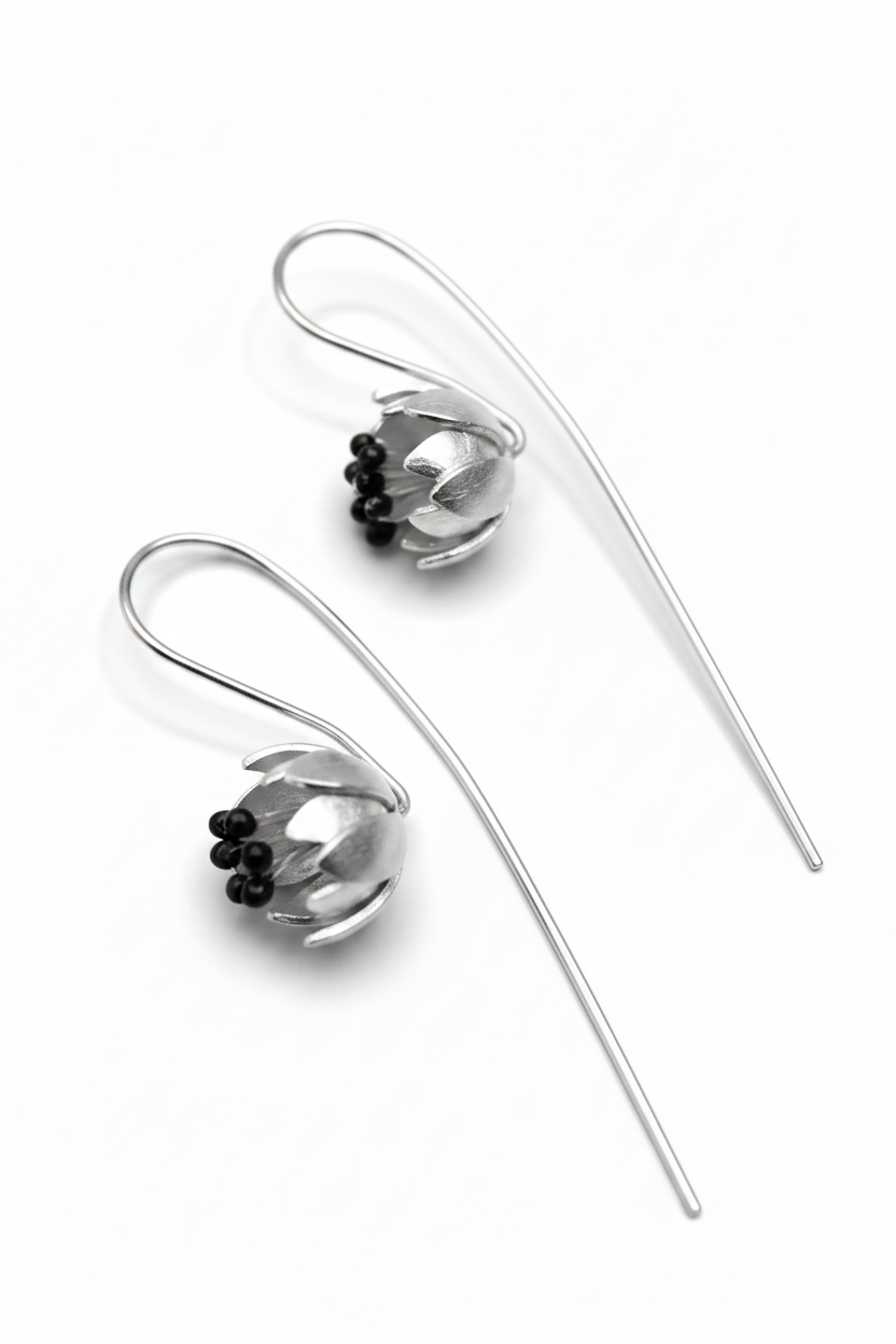 Lotus Grace Long Stem Earrings