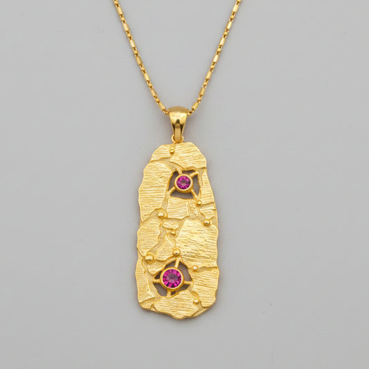 Treasure Map Pendant Gold