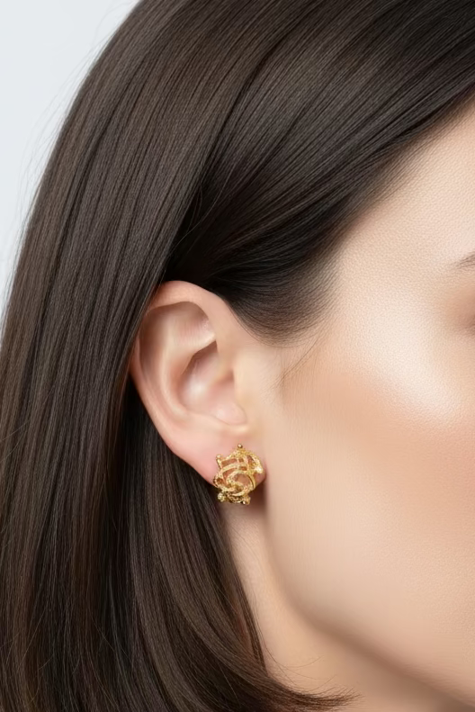 Golden Coral Earrings