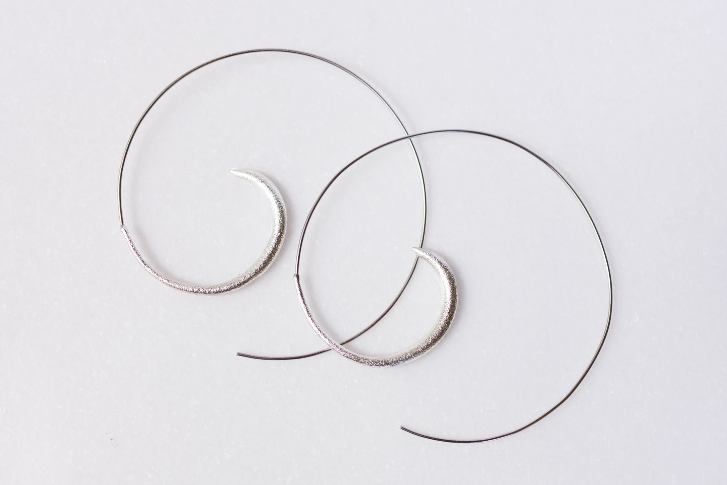 Silver Swirl Hoop Earrings